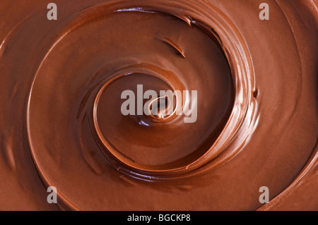 schwarze Schokolade Wirbel Stockfoto