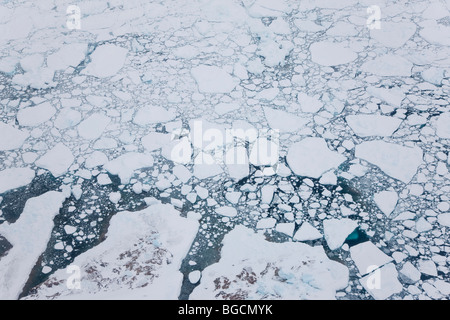 AERIEL Blick über Meereis, nr Kulusuk, Grönland Stockfoto