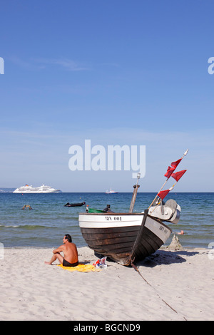 Cruise Liner MS Europa Verankerung aus Binz, Insel Rügen, Mecklenburg-West Pomerania, Deutschland Stockfoto