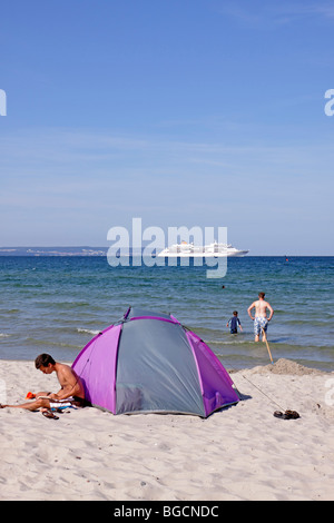 Cruise Liner MS Europa Verankerung aus Binz, Insel Rügen, Mecklenburg-West Pomerania, Deutschland Stockfoto