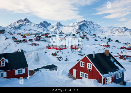 Tasiilaq, Grönland im winter Stockfoto