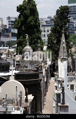 Blick über die Dächer der Friedhof von Recoleta, Buenos Aires, Argentinien Stockfoto