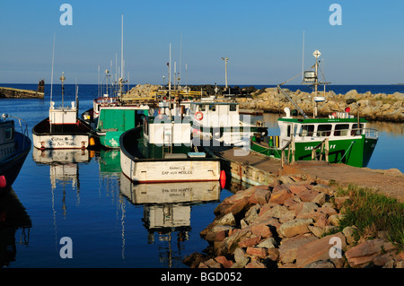 Fischerboot im Hafen von Grosse Ile, Iles De La Madeleine, Magdalen Inseln, Quebec Maritime, Kanada, Nordamerika Stockfoto