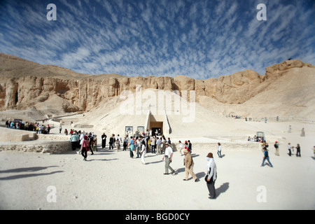 Überblick über das Tal der Könige (KV62) in Ägypten Stockfoto