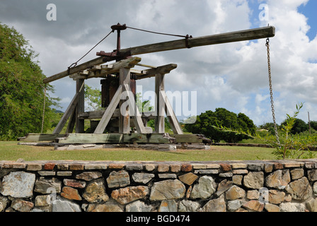 Historische, Zucker-Zuckerrohr-Presse von Entwurf Tiere, Estate Laune Museum, St. Croix Island, US Virgin Islands, United States betrieben Stockfoto