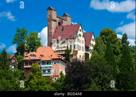 Burg Berneck Burg mit Hoher Mantel Schild Wand, Berneck, Schwarzwald, Baden-Württemberg, Deutschland, Europa Stockfoto