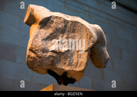 Giebel-Skulptur aus der Parthenon, bekannt als der Parthenon-Skulpturen auf dem Display an das British Museum in London UK Stockfoto