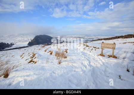 Die North Yorkshire Moors in der Nähe von Ton-Bank Cleveland unterwegs im Winter mit Schnee Stockfoto