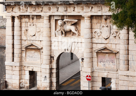 Landen Sie, Tor, Porta Terraferma, Zadar, Dalmatien, Kroatien, Europa Stockfoto