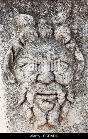Relief eines Gesichts, Forum Romanum, Zadar, Dalmatien, Kroatien, Europa Stockfoto