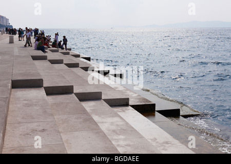 Stein-Treppe mit Sea Orgel, Morske Orgulje, von Nikola Basic, Zadar, Dalmatien, Adria, Kroatien, Europa Stockfoto