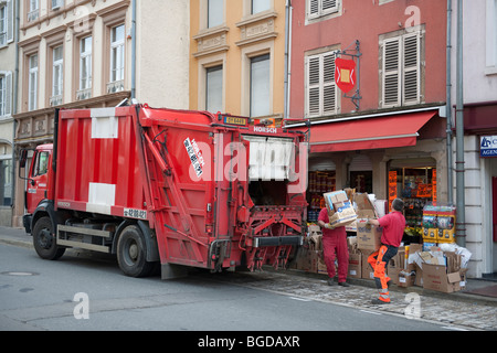 Müllabfuhr in Remich, Luxemburg, Europa Stockfoto