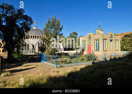 Heiligen Maria von Zion Kathedrale und Bundeslade Kapelle der äthiopischen orthodoxen Kirche in Aksum, Axum, Tigray, Äthiopien, Stockfoto