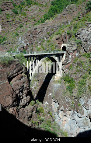 Beton-Brücke über die Schlucht des Daluis oder Canyon, senken Sie französische Alpen, Alpes-Maritimes, Frankreich Stockfoto