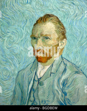 Vincent Van Gogh Selbstbildnis (1889), Öl auf Leinwand Gemälde gemalt in Saint Remy de Provence, Musée d ' Orsay, Paris, Frankreich Stockfoto