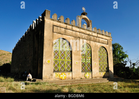 Alten Heiligen Maria von Zion Kirche der äthiopischen orthodoxen Kirche in Aksum, Axum, UNESCO-Weltkulturerbe, Tigray in Äthiopien, Af Stockfoto