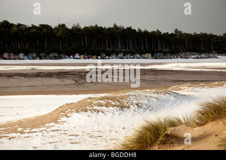 Ein Blick auf Sonne am Strand von Snowy Stockfoto