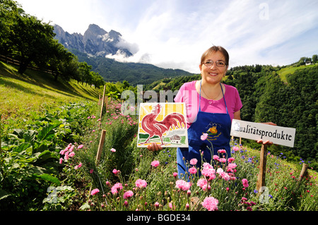 Frau Mulser, Südtiroler des Jahres, Herb Farm, Pflegerhof Bauernhof, Kastelruth, Südtirol, Italien, Europa Stockfoto