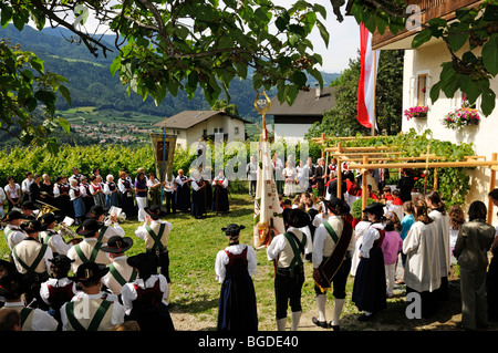 Herz-Jesu-Prozession, Herz-Prozession in Feldthurns, Brixen, Südtirol, Italien, Europa Stockfoto