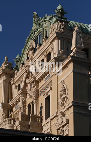 Westfassade des Casino von Monte Carlo und Opernhaus, erbaut im Stil der Belle Epoque, Architekt Charles Garnier, Principali Stockfoto