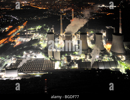 Luftaufnahme, Veba Oel AG Oil Company und macht Werk Scholven, Scholven, Gelsenkirchen, Ruhrgebiet Bereich, Extraschicht 2009 Cul Stockfoto