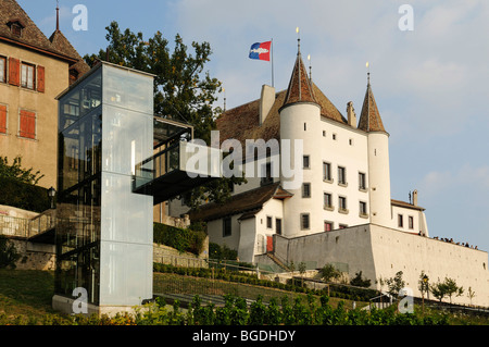 Chateau de Nyon-Palast, den Genfer See, Kanton Waadt, Schweiz, Europa Stockfoto