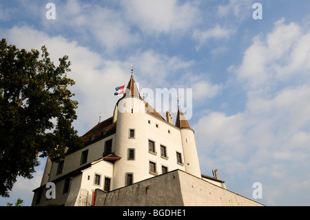 Chateau de Nyon-Palast, den Genfer See, Kanton Waadt, Schweiz, Europa Stockfoto