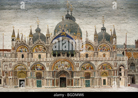 Micromosaic der Basilika San Marco im Corning Museum of Glass in Corning, New York Stockfoto