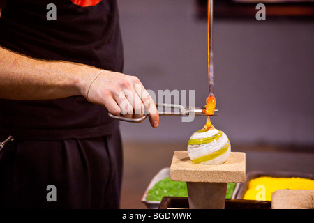 Glasherstellung Aktivität im Corning Museum of Glass in Corning, New York Stockfoto