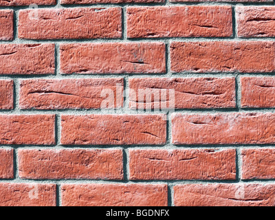 Closeup Aufnahme der Hauswand aus roten Ziegelsteinen hergestellt Stockfoto