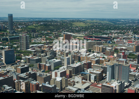 Nordost-Blick von oben von Carlton Centre, Johannesburg, Südafrika, der Innenstadt von Johannesburg Stockfoto