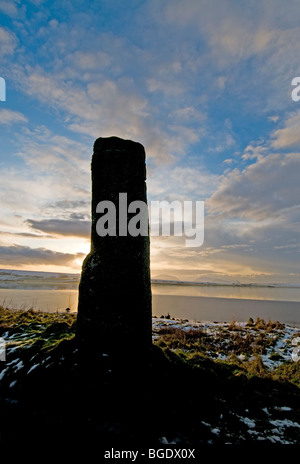 Die Uhr Stein stehend zwischen Stenness und Ring of Brodgar Orkney.  SCO 5702 Stockfoto