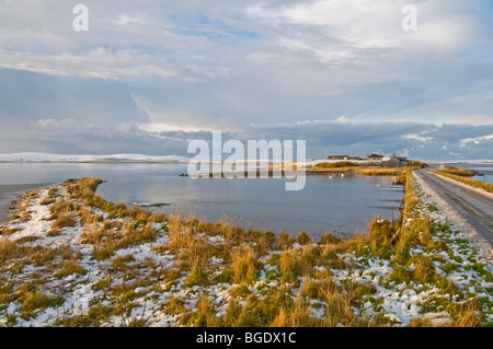 B 9005 Weg zum Ring of Brodgar Stenness zwischen Loch Harray und Loch von Stenness Orkney Festland Schottland SCO 5703 Stockfoto