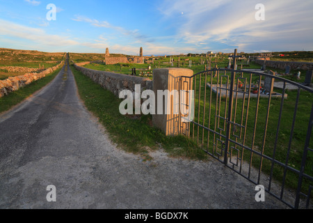 Friedhof Carna in der Nähe von Galway und Roundstone, Connemara, Irland Stockfoto