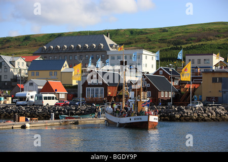 Whale-Watching, Husavik, Island Stockfoto