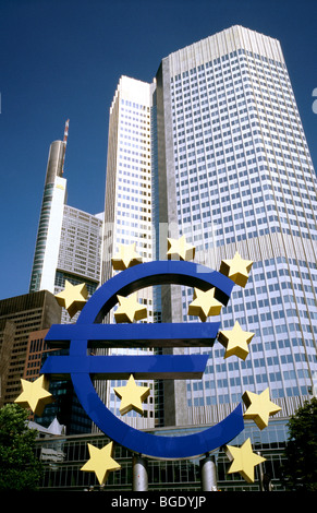 Sitz der Europäischen Zentralbank in der deutschen Stadt Frankfurt. Stockfoto