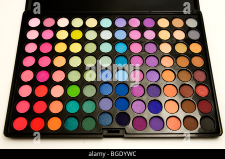 Lidschatten Palette auf weißem Hintergrund Stockfoto