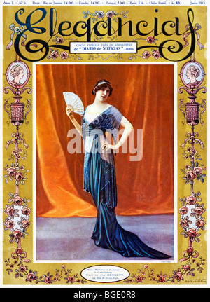 Elegencias, Modelle 1913 Abdeckung der portugiesische Mode Mag, Schauspielerin Magdeleine Damiroff französischen Mode von Bennett