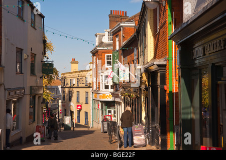Timber Hill in der Innenstadt von Norwich, Norfolk, Großbritannien Stockfoto