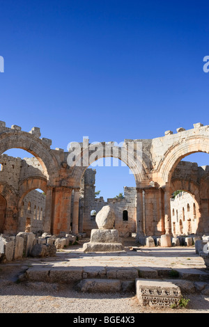 Syrien, Aleppo, die Toten Städte, Ruinen der Basilika von Saint Simeon (Qala'at Samaan) Stockfoto