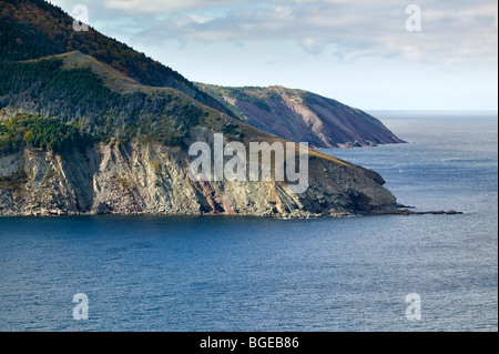 Die zerklüftete Küste in der Nähe von Fleisch Cove, Cape Breton, Nova Scotia Stockfoto