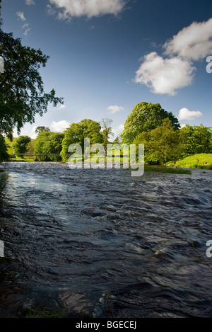 Hängebrücke auf dem Dales Weg weit weg Hebden Bridge in den Pennines. Stockfoto