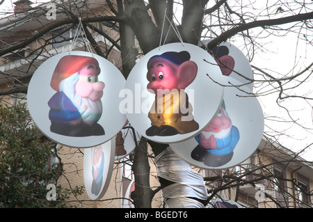 die sieben Zwerge Symbole Stockfoto