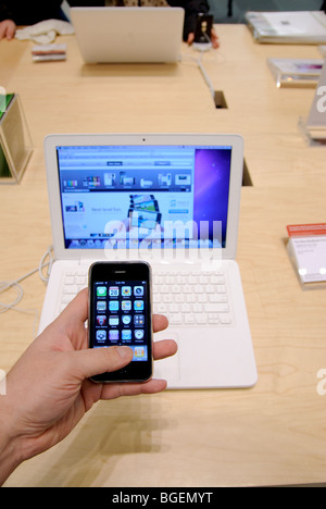 Apple Retail Store, Upper West Side, Manhattan, New York City Stockfoto