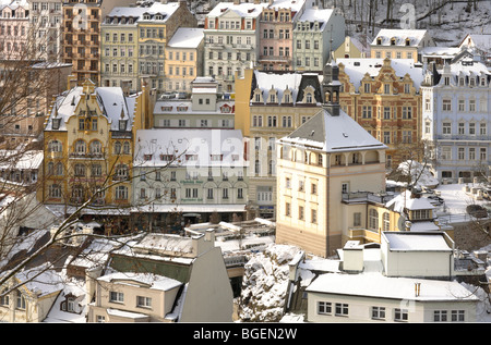 Historischen alten Stadt von Karlsbad, Carlsbad, Karlovy Vary, Westböhmen, Tschechien, Europa Stockfoto