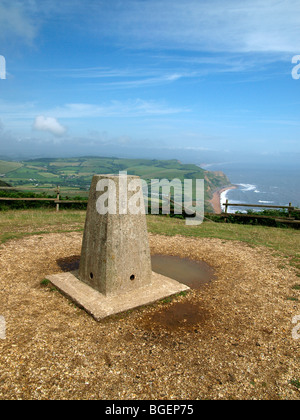 Blick von der Spitze der Golden Cap in Richtung Weymouth Stockfoto