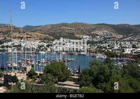 Blick vom Kastell St. Peter, Bodrum, Türkei der Hafenbereich Stockfoto