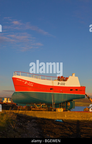 Boote im Bau auf Helling am Glenside, Loch Ryan, Dumfries & Galloway, Schottland Stockfoto