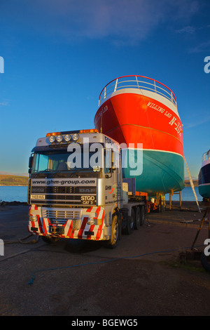 Boote im Bau auf Helling am Glenside, Loch Ryan, Dumfries & Galloway, Schottland Stockfoto