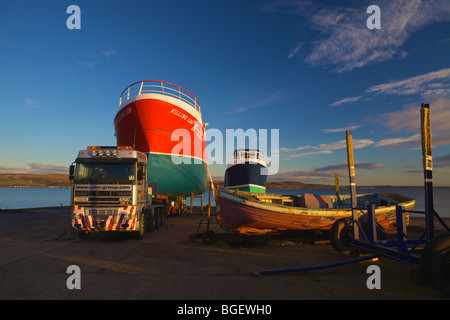 Boote im Bau auf Helling am Glenside, Loch Ryan, Dumfries & Galloway, Schottland Stockfoto